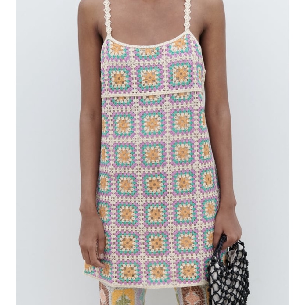 Zara, crocheted dress, size large